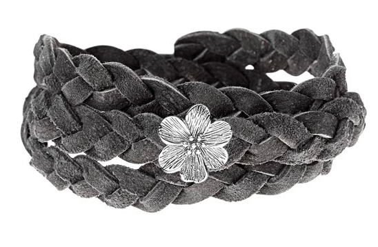 Grey Suede & Flower Charm Starter Bracelet