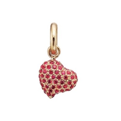Kranz & Ziegler Story Charm Heart Pave Red CZ - Gold Plating 1