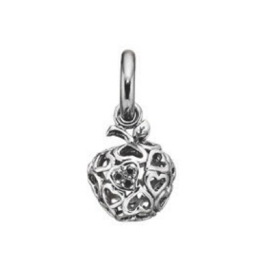 Kranz & Ziegler Story Charm Apple with Heart Pattern - Rhodium Plating 1