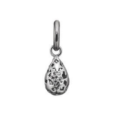 Kranz & Ziegler Story Charm Drop with Star Pattern - Rhodium Plating 1