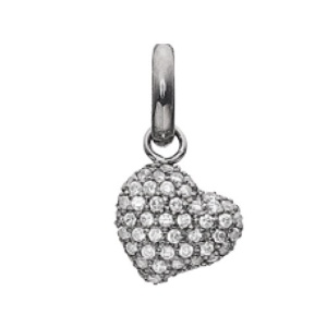 Heart Pave Rhodium Plating Charm