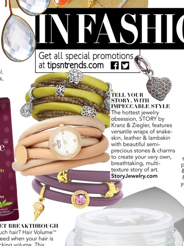 STORY Bracelet InStyle Magazine Feature in March 2014 Issue